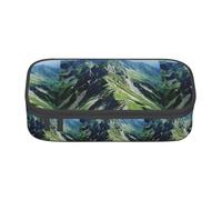 ZXERTG Mountain Sunny Sky Print Oxford Cloth Pencil Pouch,Multi-Functional Pen Case,Perfect for Office and Travel
