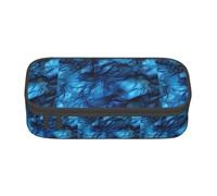 ZXERTG Onyx Stone Pale Blue Print Oxford Cloth Pencil Pouch,Multi-Functional Pen Case,Perfect for Office and Travel