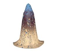 ZXERTG Rain Drops On Glass Print Hooded Cloak For Halloween Costumes,Perfect For Wizard,Vampire,Grim Reaper More Cosplay