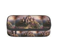 ZXERTG Romantic Fairy Tale Castle Print Oxford Cloth Pencil Pouch,Multi-Functional Pen Case,Perfect for Office and Travel