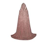 ZXERTG Rose Gold Red Print Hooded Cloak For Halloween Costumes,Perfect For Wizard,Vampire,Grim Reaper More Cosplay