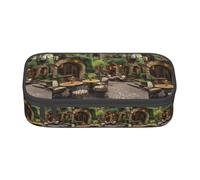 ZXERTG Street in Paris Town Print Oxford Cloth Pencil Pouch,Multi-Functional Pen Case,Perfect for Office and Travel