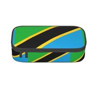 ZXERTG Tanzania Flag Print Oxford Cloth Pencil Pouch,Multi-Functional Pen Case,Perfect for Office and Travel