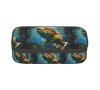 ZXERTG Underwater World Hd Fish Print Oxford Cloth Pencil Pouch,Multi-Functional Pen Case,Perfect for Office and Travel