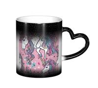 ZXERTG Unicorn Design Print Heat Sensitive Mug,Color Changing Mug,Creative Coffee Mug,Starry Sky Color-Changing Mug