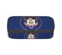 ZXERTG Utah Flag Print Oxford Cloth Pencil Pouch,Multi-Functional Pen Case,Perfect for Office and Travel