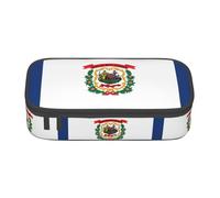 ZXERTG West Virginia State Flag Print Oxford Cloth Pencil Pouch,Multi-Functional Pen Case,Perfect for Office and Travel
