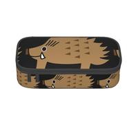 ZXERTG Wild Boar Animation Print Oxford Cloth Pencil Pouch,Multi-Functional Pen Case,Perfect for Office and Travel