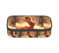 ZXERTG Women's Nutcracker Ballet Xmas Dance Print Oxford Cloth Pencil Pouch,Multi-Functional Pen Case,Perfect for Office and Travel