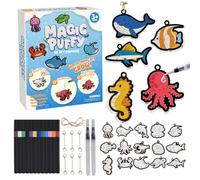 zxevg 3D Magic Puffy Bubble Pens Art Kit 20 Pcs Mess-Free Craft Set | Puffy art kit with 20 pcs. Mess-free DIY craft for creative play. Magic puffy pens for 3D bubble art & gifts.