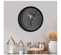 ZXFDM Chinese kung fu wall clock, bruce lee kung fu wall clock, individual creative round clock, 10 inch wall clock home textiles, mute wall clock,Black,25CM