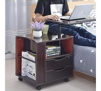 ZXFDM Height Adjustable Wooden Side Table,Modern Movable End Table Bedside Table With Swivel Top,Bedside Desk For Laptop Living Room Bedroom