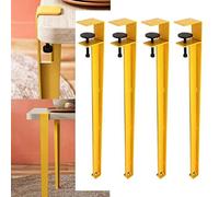 ZXFDMSWJ 4 Pack Clamp-on Furniture Legs,Heavy Duty Table and chair legs F-shaped Adjustable Dining Table Legs End Table Support Legs,No Drill Table Legs (High:71cm,Yellow)