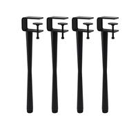 ZXFDMSWJ 4 Pack Clip-on Table Legs,Adjustable F-shaped Furniture Legs End Table Support Legs DIY Duty Dining Table Desk Chair Legs,No Drill Table Legs (High:45cm,Black)
