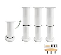 ZXFDMSWJ 4 Pcs Adjustable Furniture Legs,Modern Cold Rolled Steel Sofa Legs Kitchen Cupboard Legs Cabinet Support Feet for Kitchen Cupboard Coffee Tables Sofa Furniture (8cm(3.1in),White)