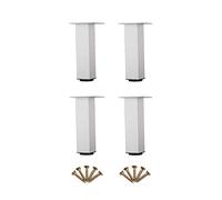ZXFDMSWJ Adjustable Metal Table Legs 4 Pack Furniture Feet for Beds Cabinets Desks and Bathrooms Waterproof and Stable White 25cm/9.8in