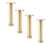ZXFDMSWJ Brass Furniture Legs Set of 4 Adjustable Feet for Sofa Coffee Table TV Stand Bathroom Metal Furniture Foot with Screws and Floor Protector 120mm/4.7in