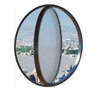 ZXFDMSWJ Circular Rotating Shed Window with Metal Handle, Attic Kitchen Garage Open Type Invisible Striped Tempered Glass, Aluminum Alloy Frame(100cm)