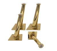 ZXFDMSWJ Metal Sofa Legs,4 Pack Cabinet Feet Replacement Table Legs,with Mounting Screws,Oblique Cone Furniture Legs for Beds/Couch/Bedside Table,Gold (15cm/6in)