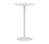 ZXFDMSWJ Modern Round Metal Bar Table for Home Bistro or Pub Small Accent Table for Cocktail Coffee Tea Stylish Sofa Side Table or Nightstand White and Gold Finish 48x48x72cm