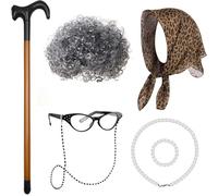 Zxfdsfdbnm 100 Days School Event Girls Granny Costume Old Lady Make Up Realistic Clothing For Theme Parties And Cosplay