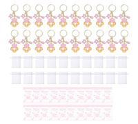 Zxfdsfdbnm 20Pack Milk Bottle Keychain With Thank You Card For Infant Shower Friend Gathering Parties Hotel Scene Setting Decorations