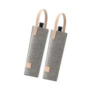 Zxfdsfdbnm 2PCS Felt Wine Carry Bag for Weddings Picnics Outdoor, Gray