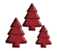 Zxfdsfdbnm 3PCS Tiny Christmas Tree Dishes Alloy Permanent Model House Dish Set for Holiday Garnishes Tiny Christmas Tree Dish Set