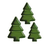 Zxfdsfdbnm 3PCS Tiny Christmas Tree Dishes Alloy Permanent Model House Dish Set for Holiday Garnishes Tiny Christmas Tree Dish Set