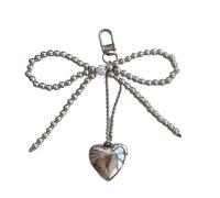 Zxfdsfdbnm Beautiful Silver Bowknot Accessory Stylish Beaded Silver Bowknot Phone Charm For Students And Professional