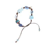 Zxfdsfdbnm Ceramic Sea Star Checkerboard Pattern for Teens and Kids Light Blue Elastic Wristband Accessories Adjustable Stretch Wristband Jewelry
