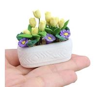 Zxfdsfdbnm Detailed Artificial Tulips Flower Pots for Model House Decorations Hand Craft Projects and Miniature Landscape Designs Realistic Flower Pots Miniature Plant