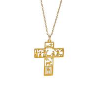 Zxfdsfdbnm Mystical Hollow Wizard Crosses Necklace Featuring Pendant Crafted From Tarnish Resistant Stainless Steel for All Event Crosses Necklace