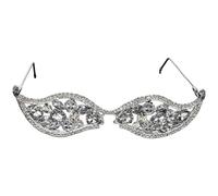 Zxfdsfdbnm Rhinestones Eyeglasses Frame No Lens Geometric Party, Silver