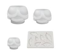 Zxfdsfdbnm Silicone Mold Set for Making, 4 Piece Rose Casting Form Set with Foliage Texture Detail for Soap Crafting, Resin Projects and Plaster Decor Rose Flower Mold Silicone Floral Casting Soap
