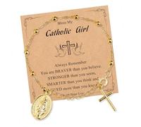 Zxfdsfdbnm Stylish Religious Rosary Chain with Virgin Marys Crosses Pendant Alloy Designs Ideal for Gifting or Devotions Comfortable Faith Based Wrist Rosary