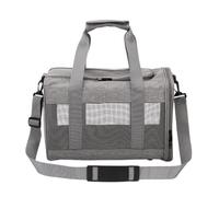Zxfdsfdbnm Travel Bag for Small Pets, Grey | Soft Sided Tote, Breathable Mesh Panels, Top Handles, Shoulder Strap, Side Entry