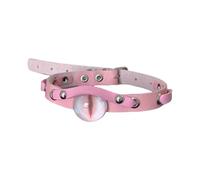 Zxfdsfdbnm Trendy Punk Styles Choker Necklace Featuring Demons Eye Craft From Comfortable Sturdy PU Leather And Resin Alloy