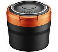 ZXFENG Portable Ashtray with LED Light for VW Caddy Maxi Cargo V 2020 2021 2022 2023 2024, Car Smell Proof Travel Ashtray Smokeless Vehicle Ashtray