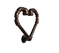 ZXFNVXC Wall Sconce Light, Modern Wall Sconce, European wall light Wrought Iron Water Pipe Love Heart-shaped Corridor Lights Cafe Bar Restaurant Retro Decorative Lights Eye Lights Family And Kitche