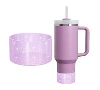 ZXFYE Jelly Luster Gradient Silicone Boot, Compatible with Stanley H2.0 20-40oz & Owala Sway 30oz 40oz, Glow Glitter Protective Cup Cover Sleeve Bumper Fit Bottom with 2.85''-3''