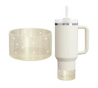 ZXFYE Jelly Luster Gradient Silicone Boot, Compatible with Stanley H2.0 20-40oz & Owala Sway 30oz 40oz, Glow Glitter Protective Cup Cover Sleeve Bumper Fit Bottom with 2.85''-3''