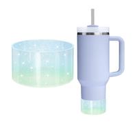 ZXFYE Jelly Luster Gradient Silicone Boot, Compatible with Stanley H2.0 20-40oz & Owala Sway 30oz 40oz, Glow Glitter Protective Cup Cover Sleeve Bumper Fit Bottom with 2.85''-3''