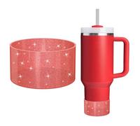 ZXFYE Jelly Luster Gradient Silicone Boot, Compatible with Stanley H2.0 20-40oz & Owala Sway 30oz 40oz, Glow Glitter Protective Cup Cover Sleeve Bumper Fit Bottom with 2.85''-3''