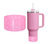 ZXFYE Jelly Luster Gradient Silicone Boot, Compatible with Stanley H2.0 20-40oz & Owala Sway 30oz 40oz, Glow Glitter Protective Cup Cover Sleeve Bumper Fit Bottom with 2.85''-3''