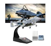 ZXGGASG 1/100 A-10 Attack Thunderbolt II Warthog Plane Fighter Model Pre-Build Diecast Metal Aircraft Military jet airplane With 4pcs Hex Screw Driver Set Highly Detailed Collectible Desk Display