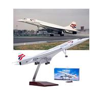ZXGGASG 1:125 Concorde British Airways Airplane Model with Sound-Activated Lights, Detachable Landing Gear Display Stand Collectible Aircraft Simulation for Adults Home Decoration(No light)
