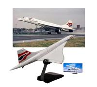 ZXGGASG 1:125 Concorde British Airways Airplane Model with Sound-Activated Lights, Detachable Landing Gear Display Stand Collectible Aircraft Simulation for Adults Home Decoration(With light)
