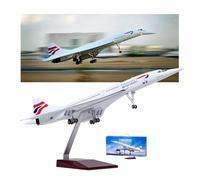 ZXGGASG 1/125 Scale Concorde British Airways Pre-Build Diecast Aircraft Model Metal Airplane Miniature plane Kit Detachable Landing Gear Display for Adult Aviation Enthusiasts Gift(No light)