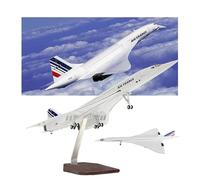 ZXGGASG 1/125 Scale Concorde French Model Airplane Aircraft plane Realistic Simulation Resin Material Rolling Wheels Display Stand Premium Perfect for Gifting and Collecting Adults(No light)